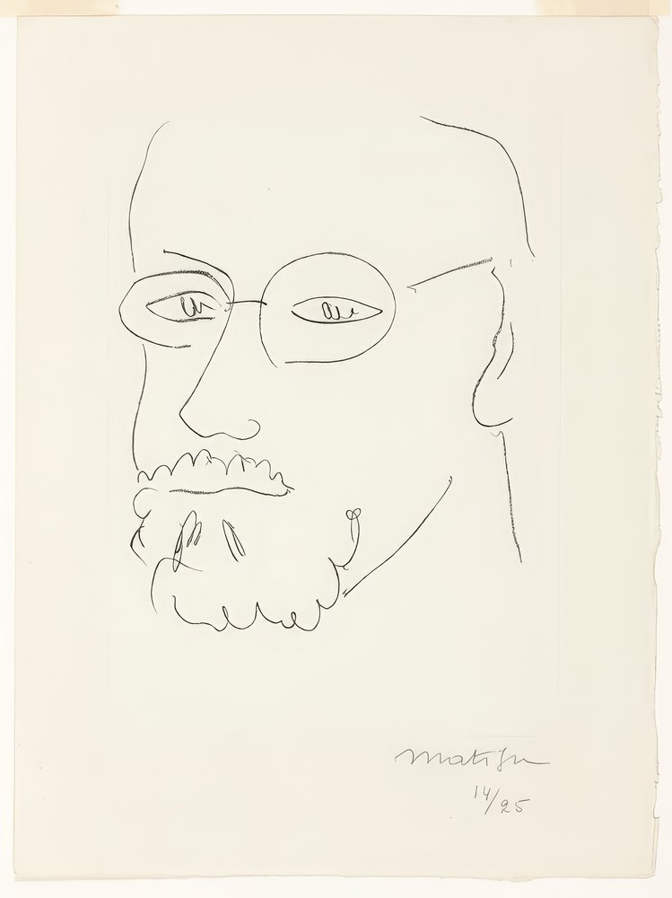 Självporträtt, tre fjärdedels vy av Henri Matisse
