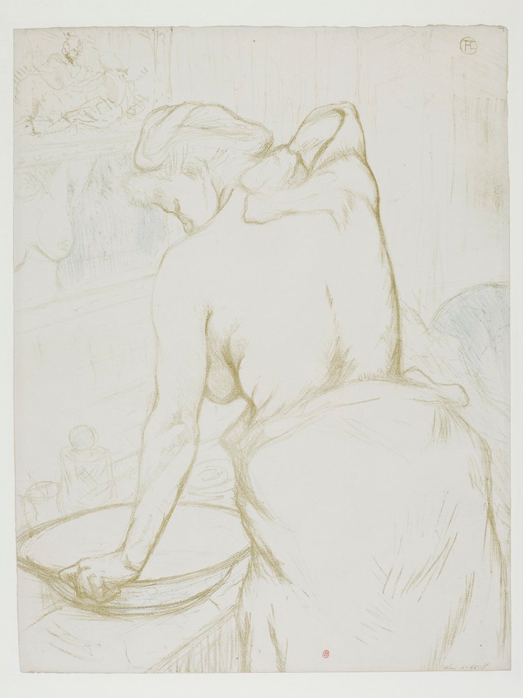 De: Kvinna som tvättar sig av Henri de Toulouse-Lautrec