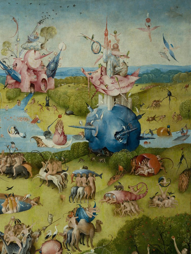 Lustarnas trädgård, 1490-1500 av Hieronymus Bosch
