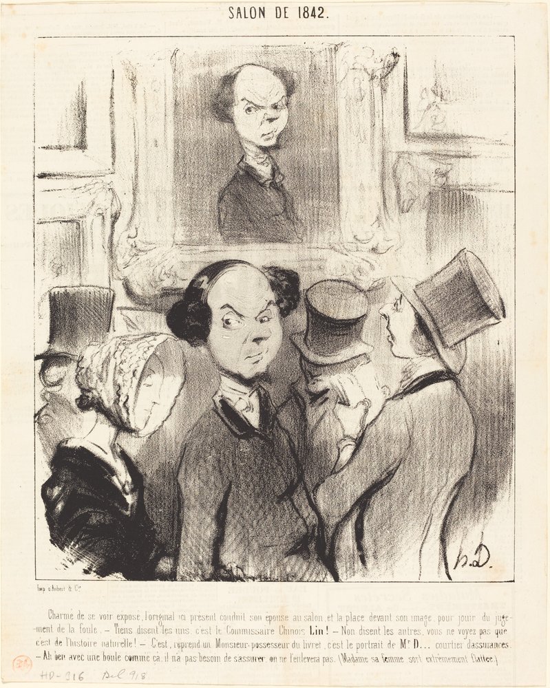 Förtjust över att se sig själv utställd... av Honoré Daumier