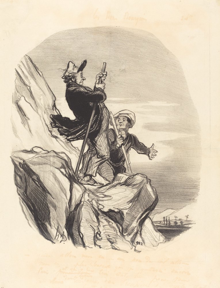 Guide, låt oss gå härifrån... för himlens skull... av Honoré Daumier