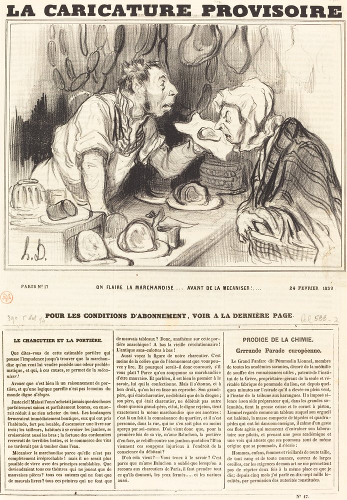 Vi luktar på varorna... innan vi mekaniserar dem!... av Honoré Daumier