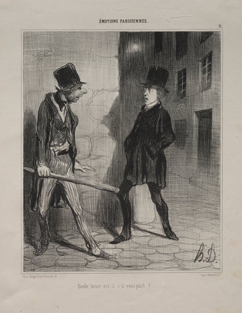 Vad är klockan? av Honoré Daumier