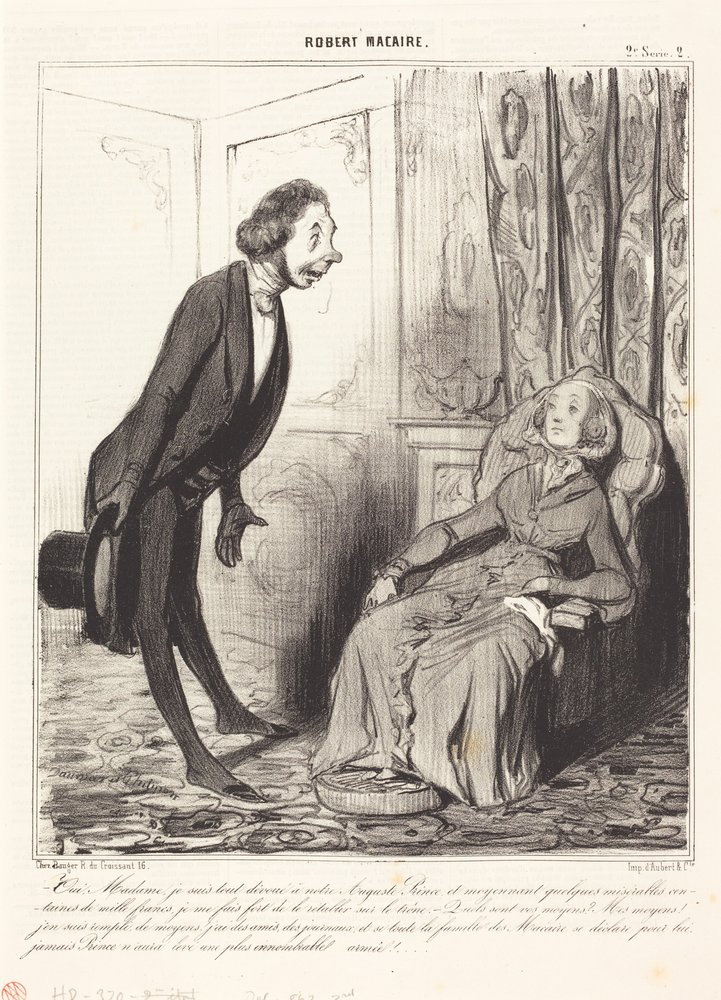 Ja, madame, jag är helt hängiven vår... prins... av Honoré Daumier