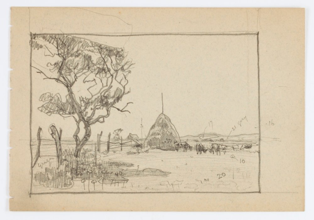 Utan titel (Träd med Hayrick) av Howard Russell Butler