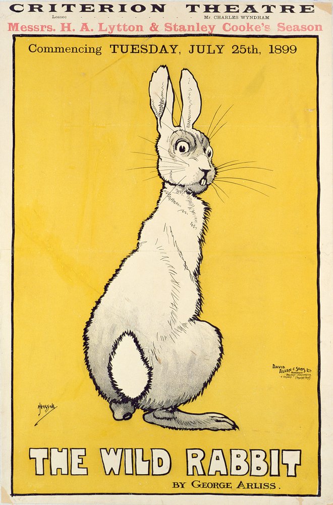 Affischen "Den vilda kaninen", 1899 av J. Hissin