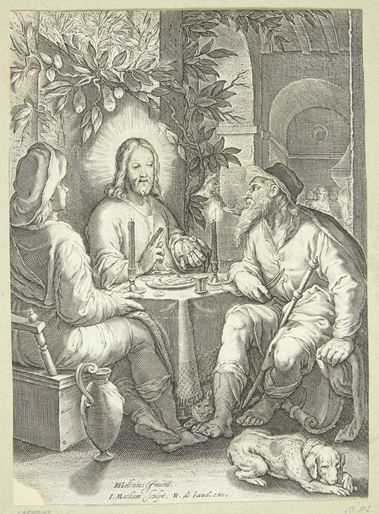 Jesus i Emmaus av Jacob Matham