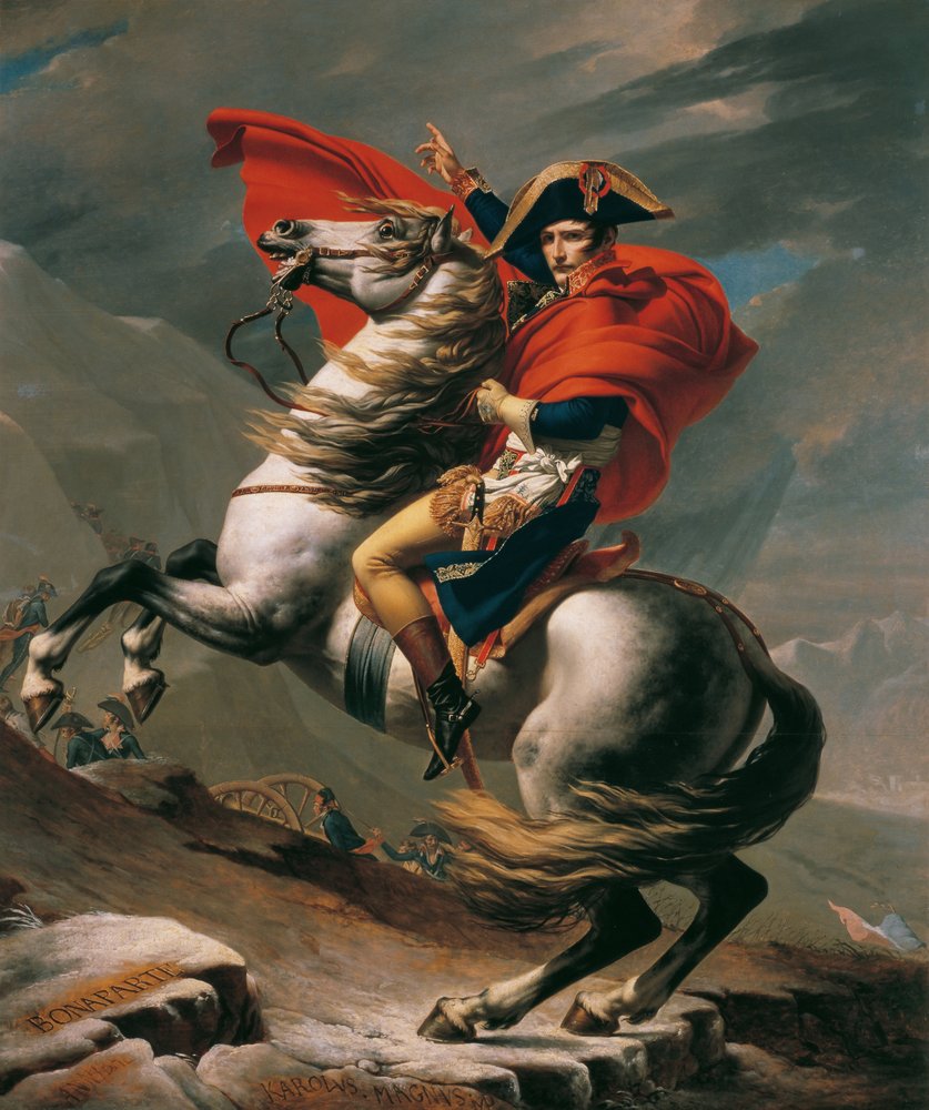 Napoleon korsar Alperna av Jacques Louis David