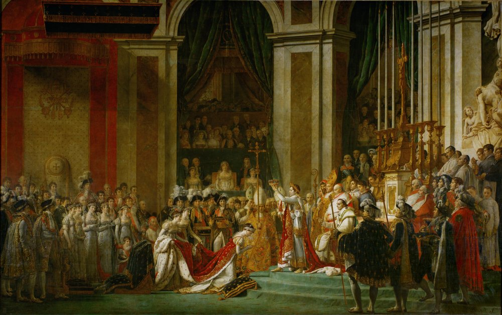 Napoleons kröning (1805-1807) av Jacques Louis David