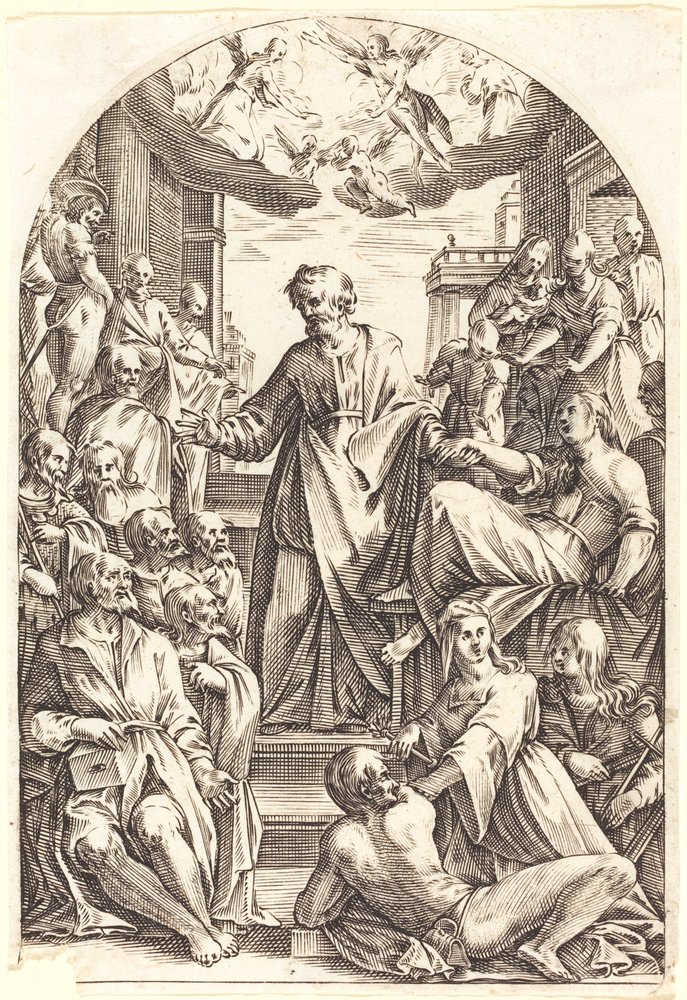 Peter Raising Tabitha av Jacques Callot