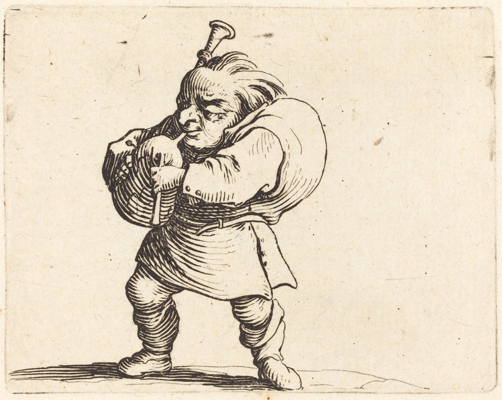 Säckpipsspelaren, ca. 1622. av Jacques Callot