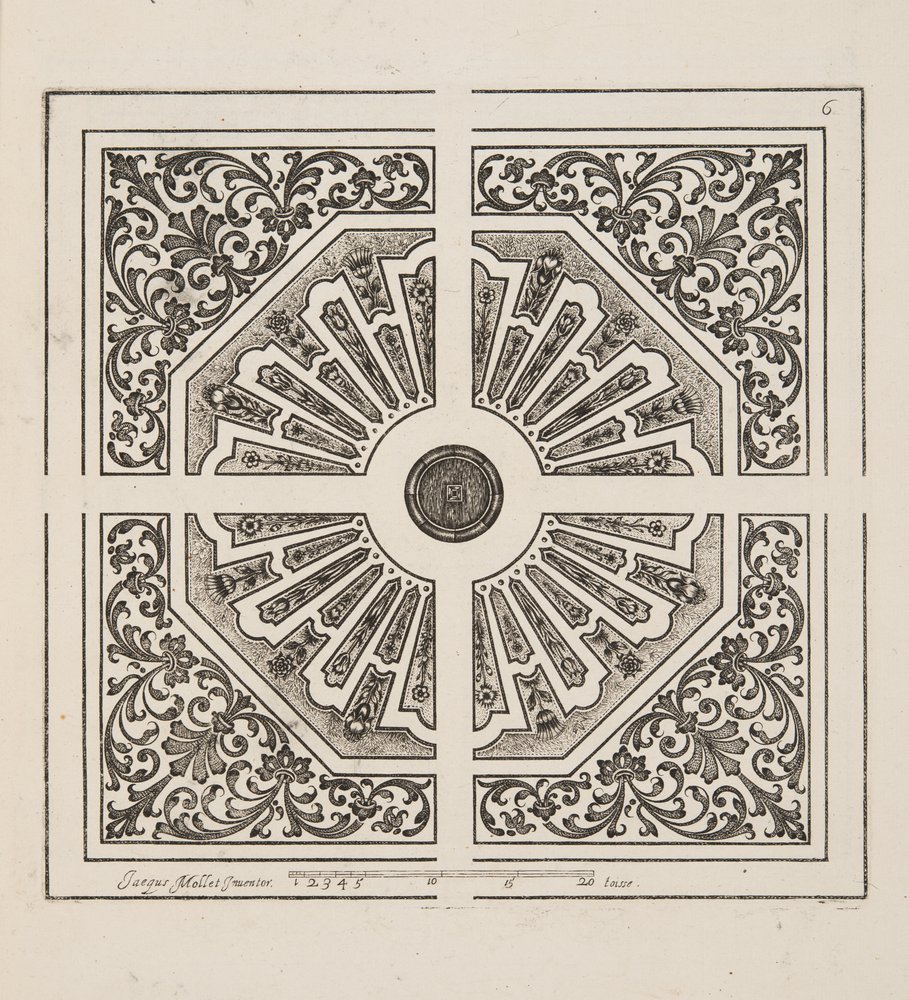 Design för Parterre, från Theatre des Plans et Jardinages, pub.1652 (gravyr) av Jacques Mollet