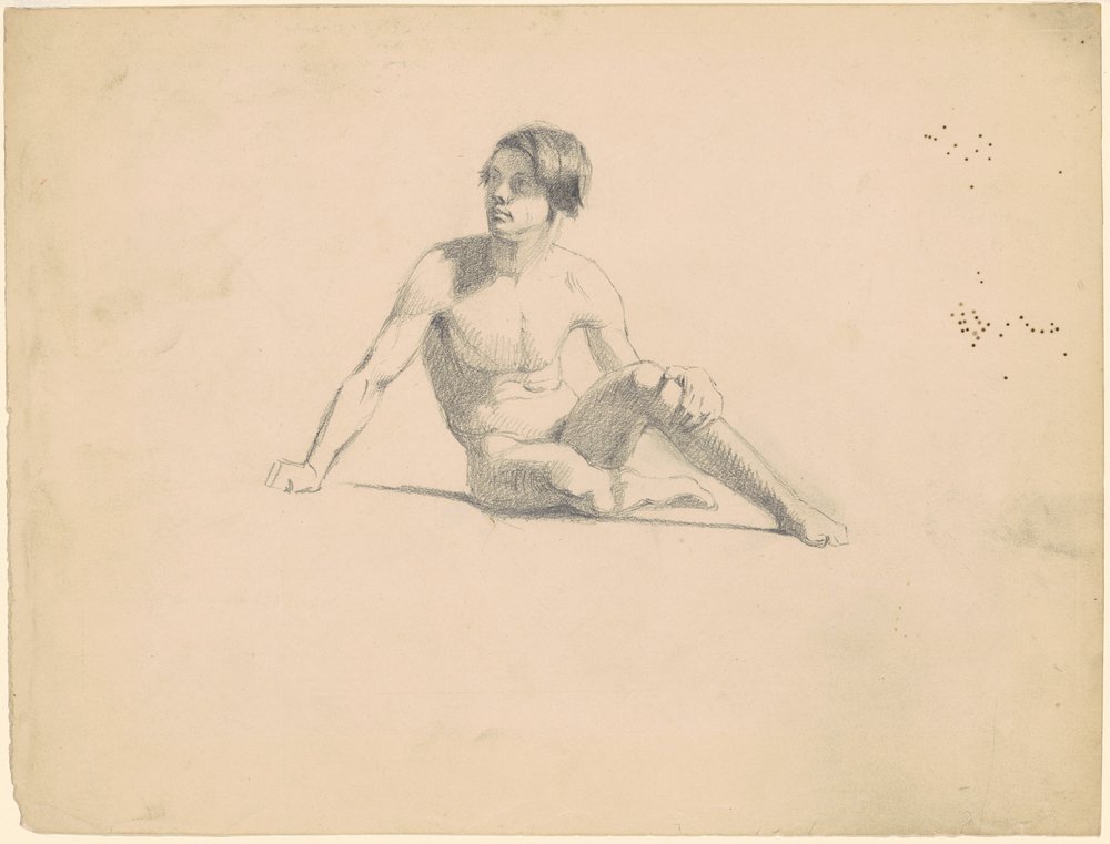 Sittande man naken [recto] av James Goodwyn Clonney
