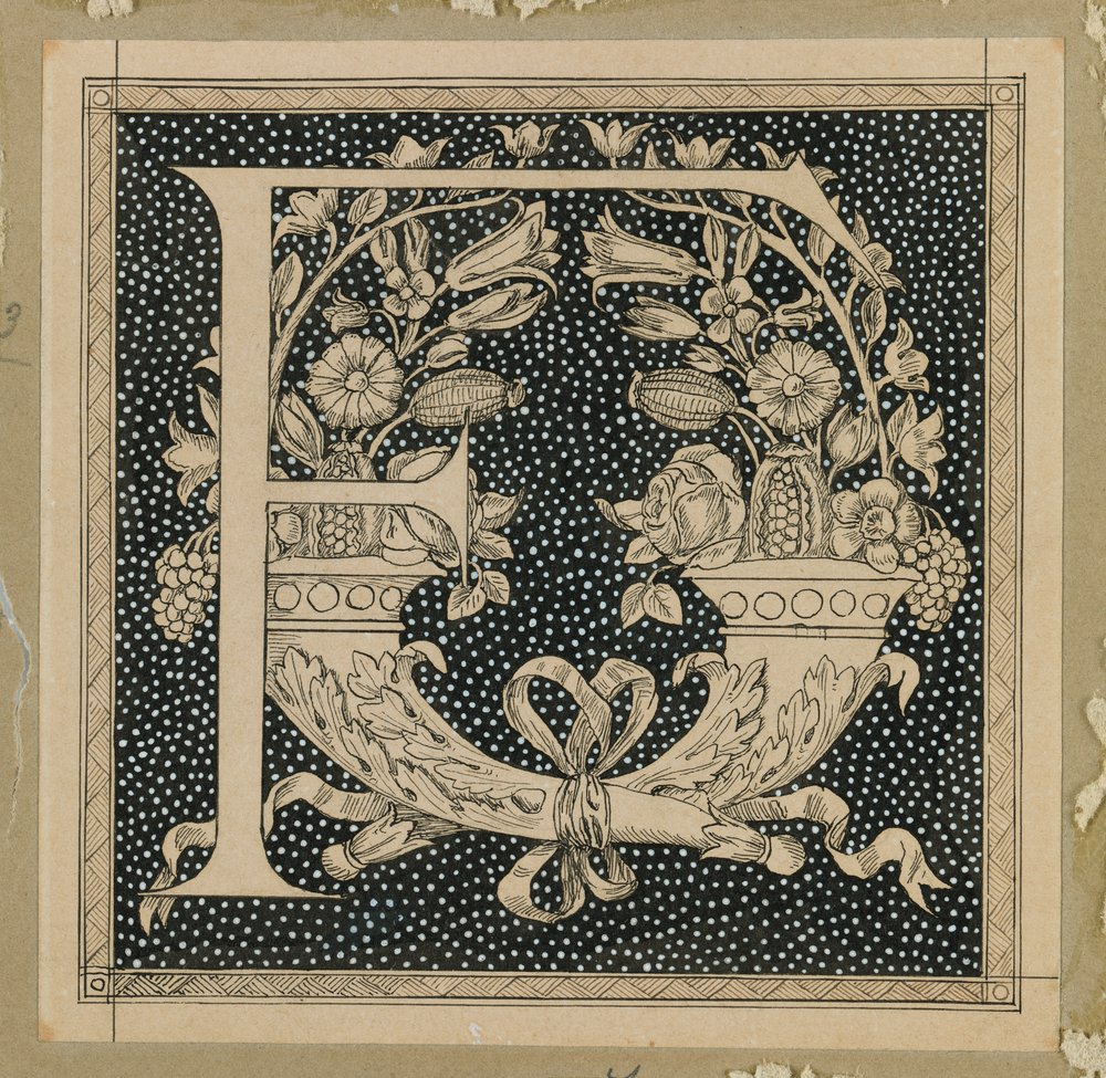 Stor bokstav F, illustration från Vår Herre Jesu Kristi liv (bläck på papper) av James Jacques Joseph Tissot