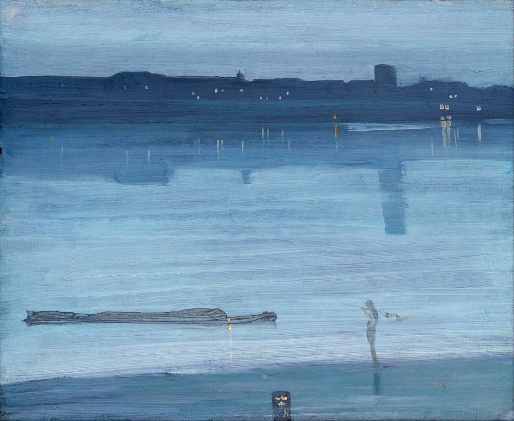 Nocturne: blått och silver - Chelsea av James McNeill Whistler