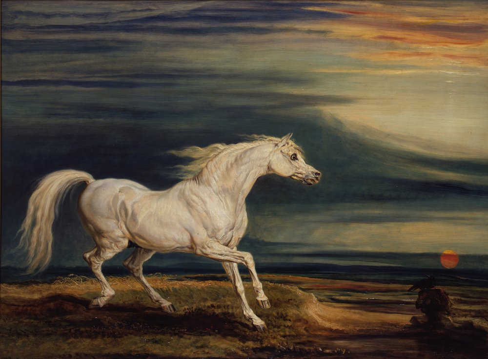 Marengo, den arabiska laddaren, riden av Napoleon Bonaparte i slaget vid Waterloo av James Ward