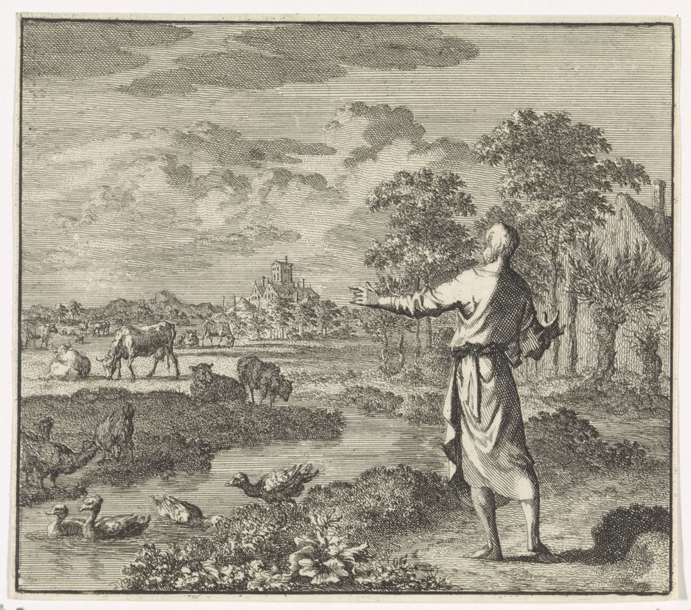 Emblem: Betesmark Landskap med äng av Jan Luyken