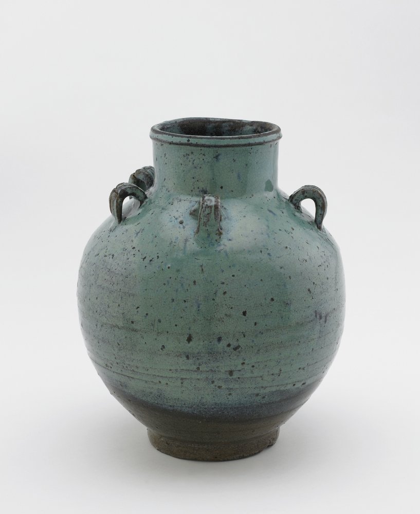 Förvaringsburk för teblad med fem öglor, Saga eller Nagasaki prefektur, Edo-period (keramik) av Japanese School