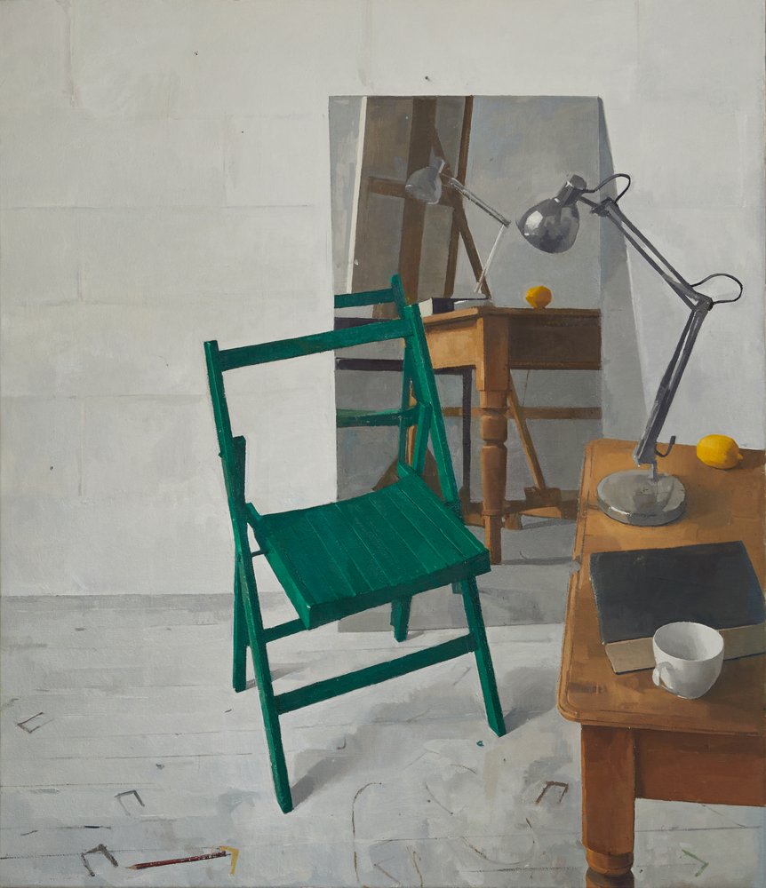 Studio Interior, 2016 (olja på duk) av Jason Line