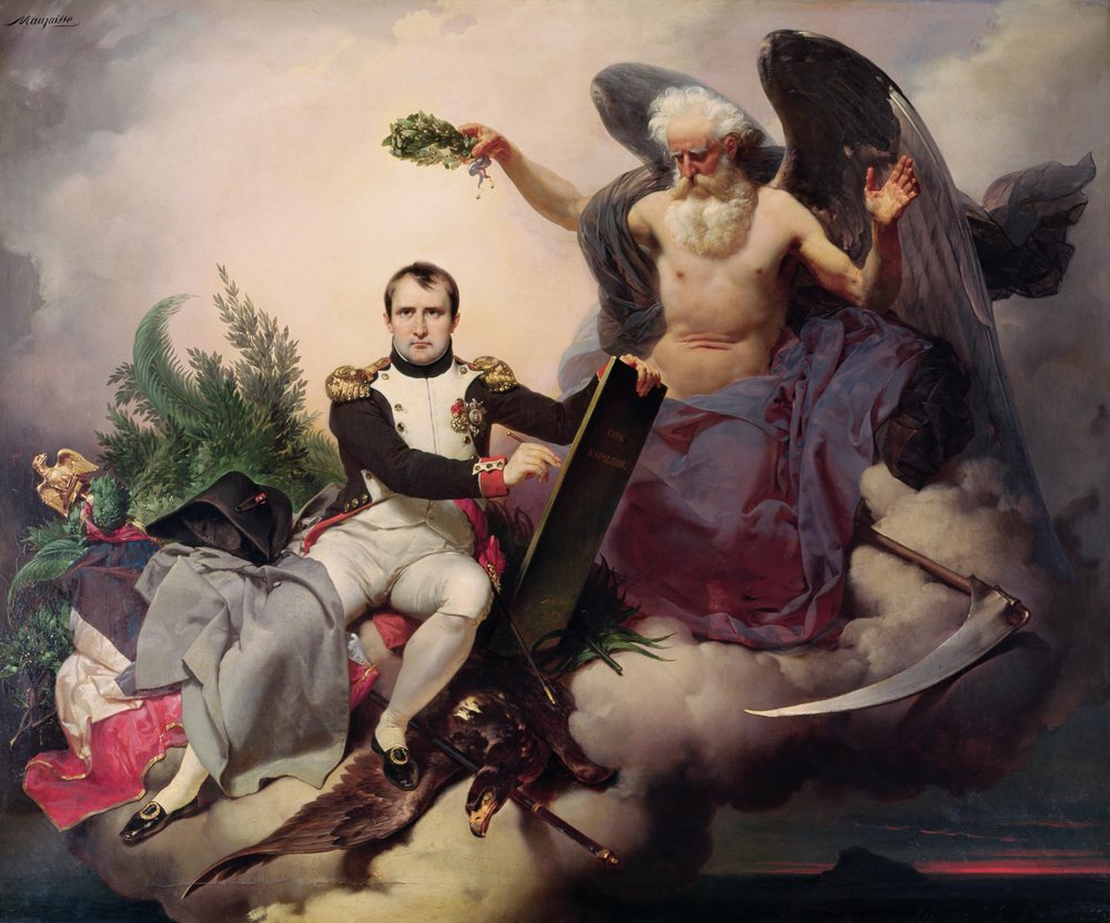 Napoleon (1769-1821) krönt av Tiden, före 1833 av Jean Baptiste Mauzaisse