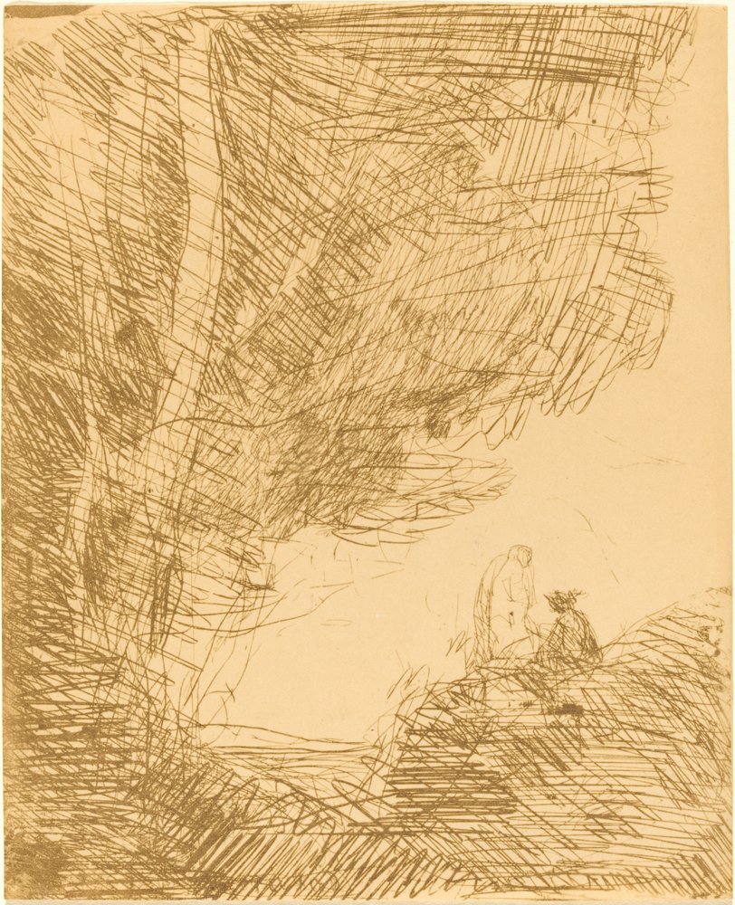 Poeten och hans musa (Le Poete et la muse) av Jean-Baptiste-Camille Corot