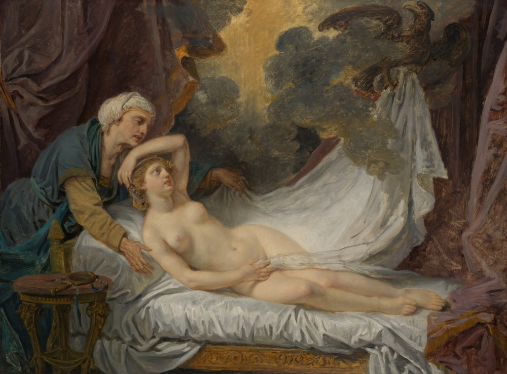Egina besökt av Jupiter, ca 1767-69 (olja på duk) av Jean-Baptiste Greuze