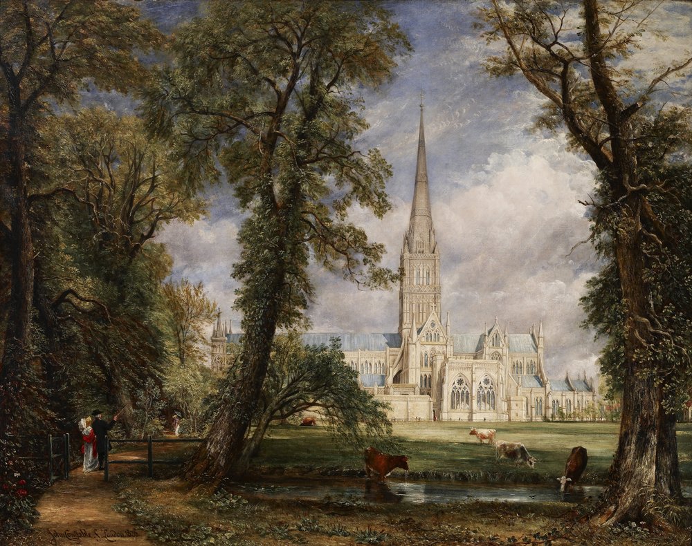 Salisburykatedralen från biskopens trädgård av John Constable