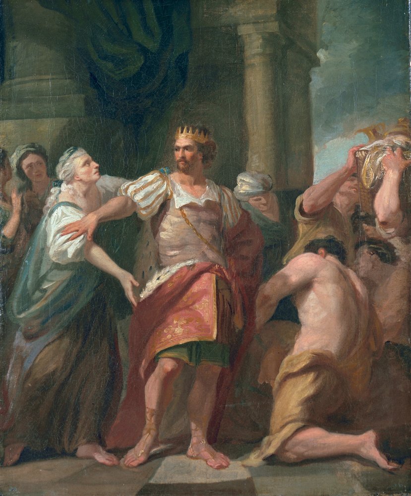 Edward the Confessor strippar sin mor av hennes effekter, c.1763 (olja på duk) av John Hamilton Mortimer