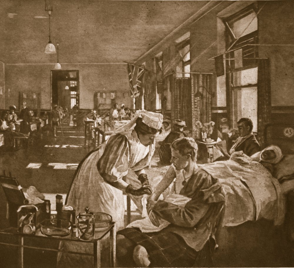 Sårad; London Hospital, 1914-19 av John Lavery