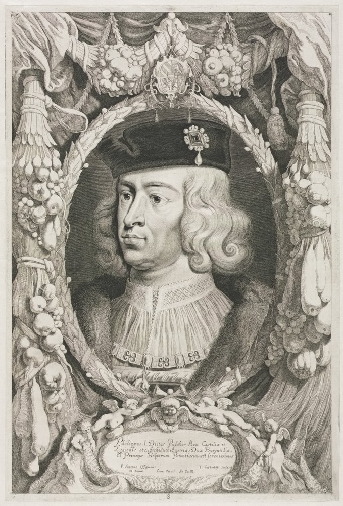 Hertigarna av Bourgogne: Nr 8. Porträtt av Philippe I (den stilige) av Kastilien av Jonas Suyderhoef
