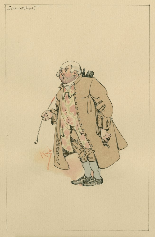 John Willet, ca 1920-talet (penna och bläck med wc på papper) av Joseph Clayton Clarke