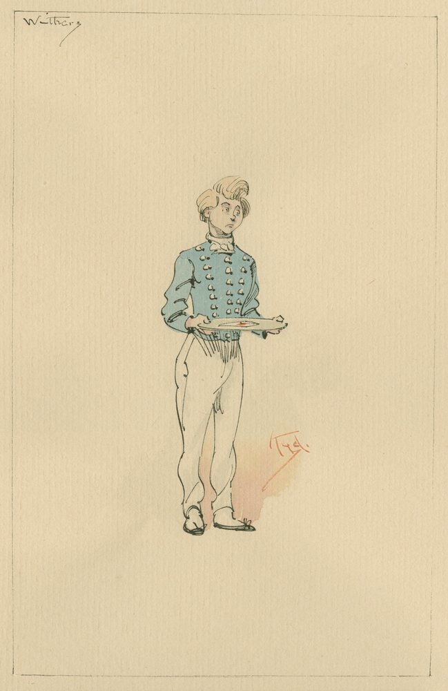 Manke, ca 1920-talet (penna och bläck med wc på papper) av Joseph Clayton Clarke