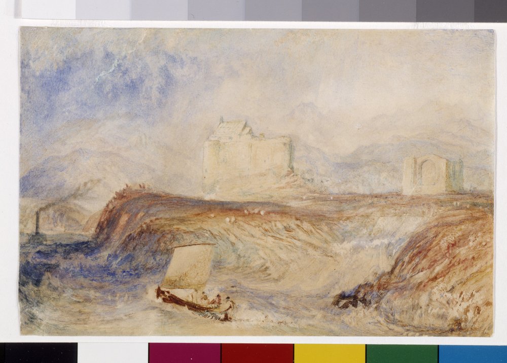 Dunstaffnage (akvarell och gouache på vitt papper) av Joseph Mallord William Turner