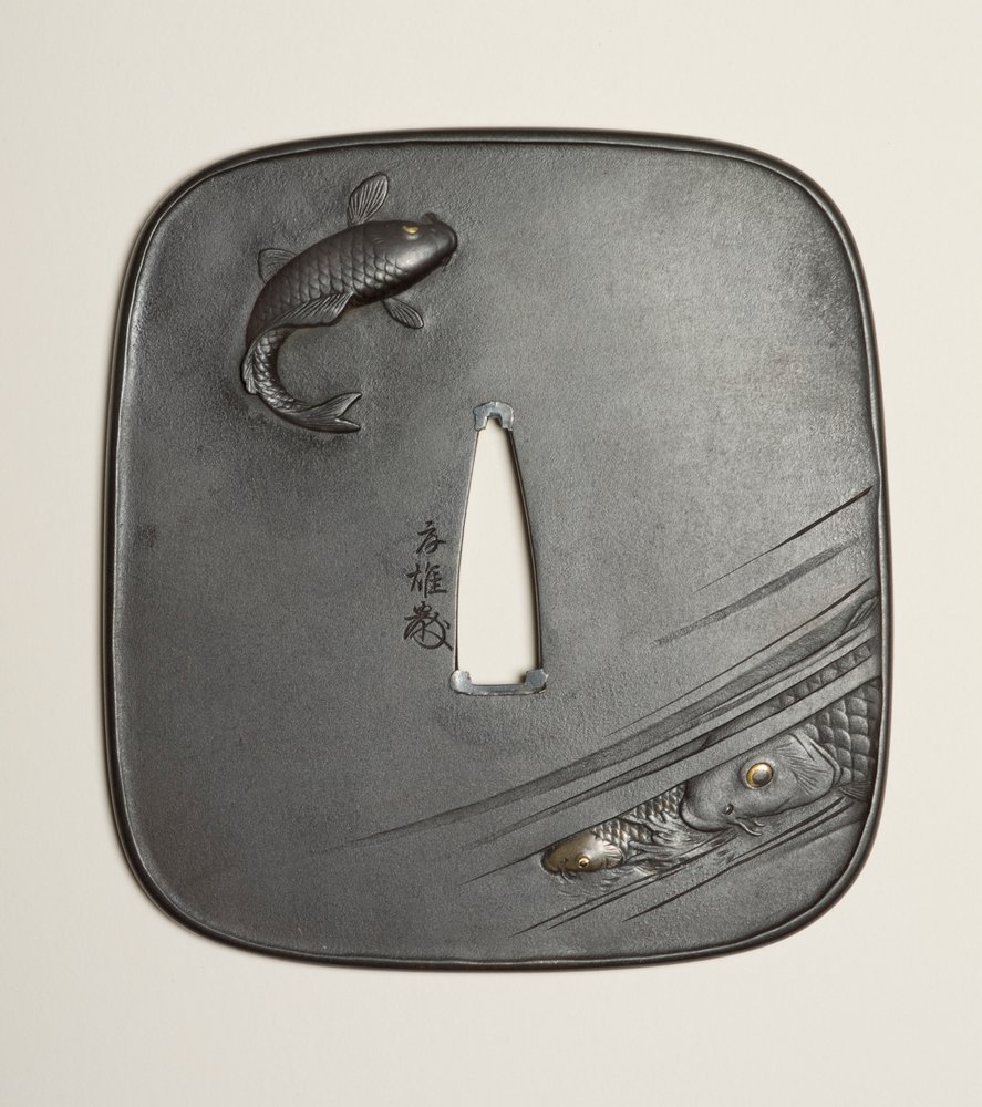 Tsuba, 1800-talet (järn) av Kano Natsuo