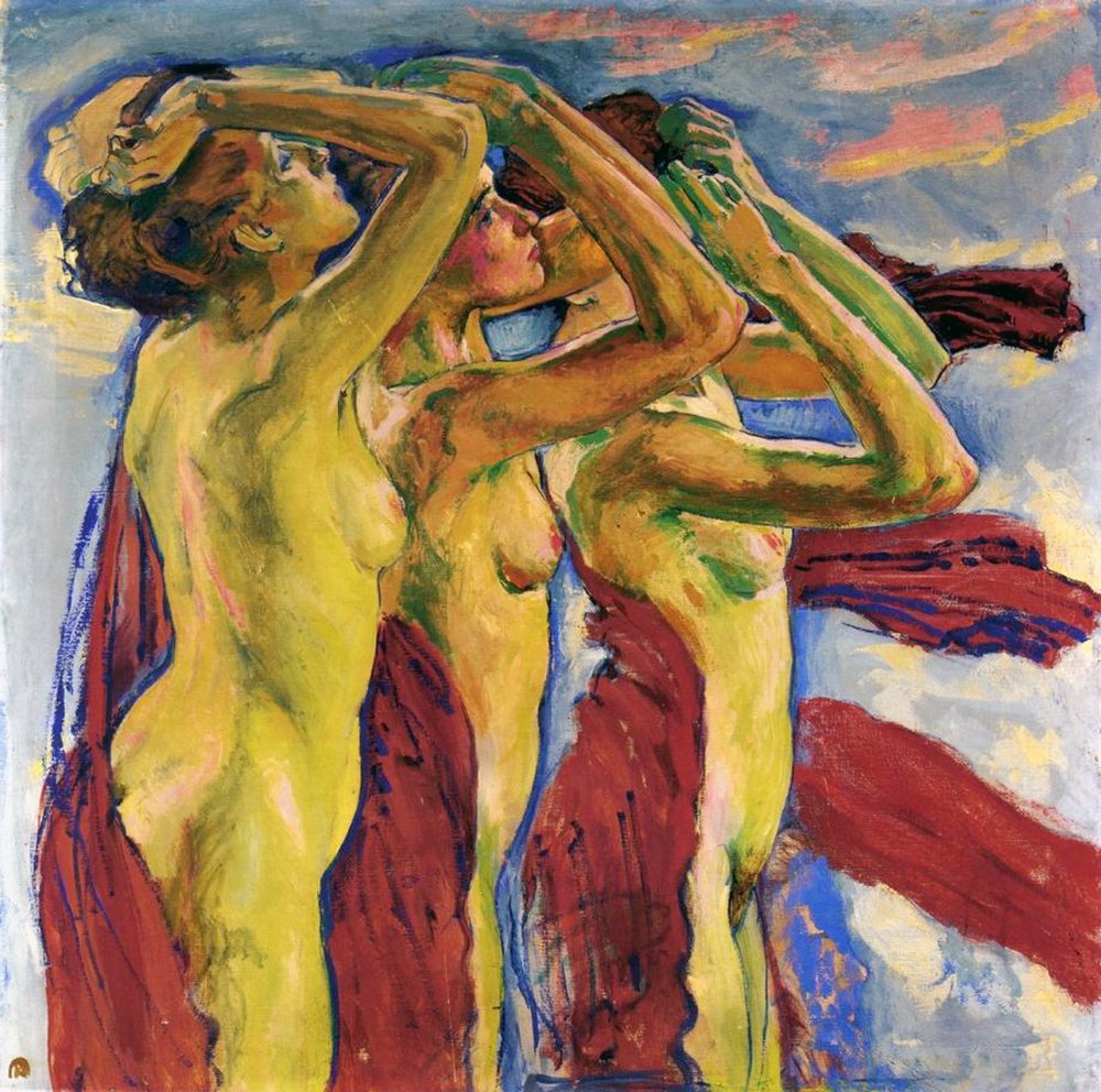 Tre nakna av Koloman Moser