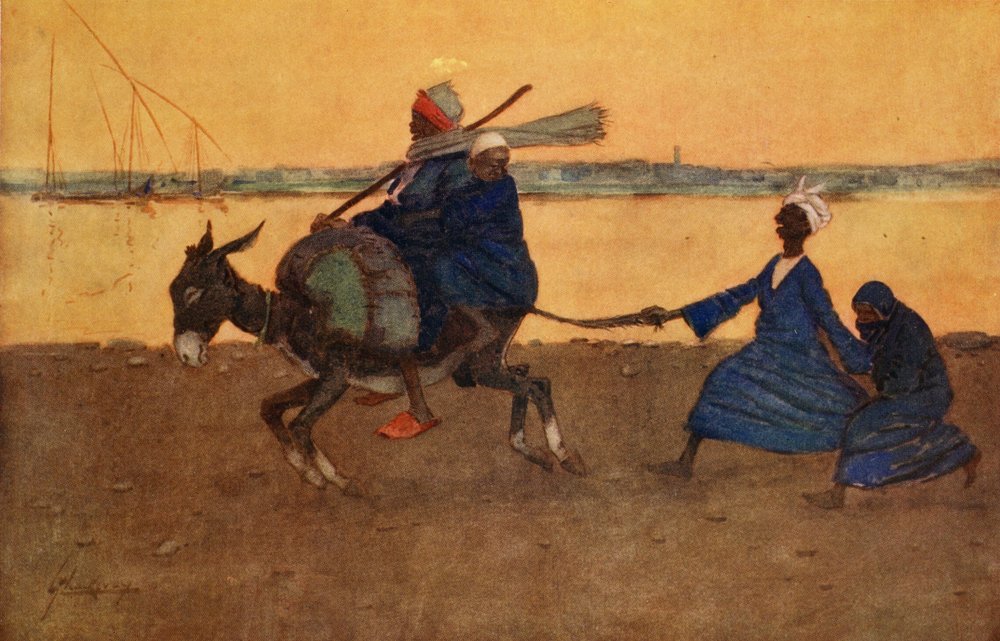 Den dumma åsnan, ur "Egyptens ljusa sida", 1908 av Lance Thackeray