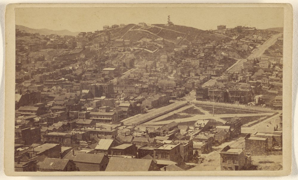 Russian Hill från Telegraph Hill, San Francisco. av Lawrence and Houseworth