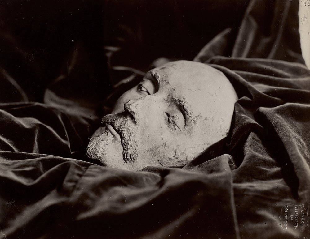 Dödsmask av William Shakespeare, omkring 1865 av London Stereoscopic Company