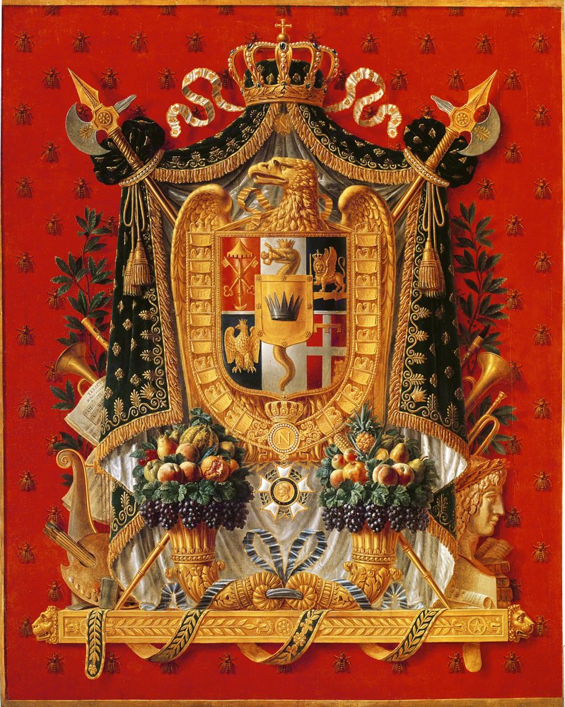 Italiens vapensköld, design för en gobeläng, 1808 av Louis Saint-Ange-Desmaisons