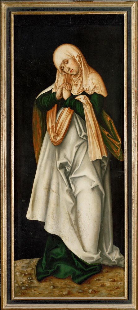 Den lidande heliga Maria, altarets inre flygel (målning på lind) av Lucas the Elder Cranach