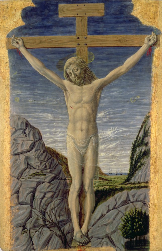 Korsfästelse (tempera på panel) av Master of the Barberini Panels
