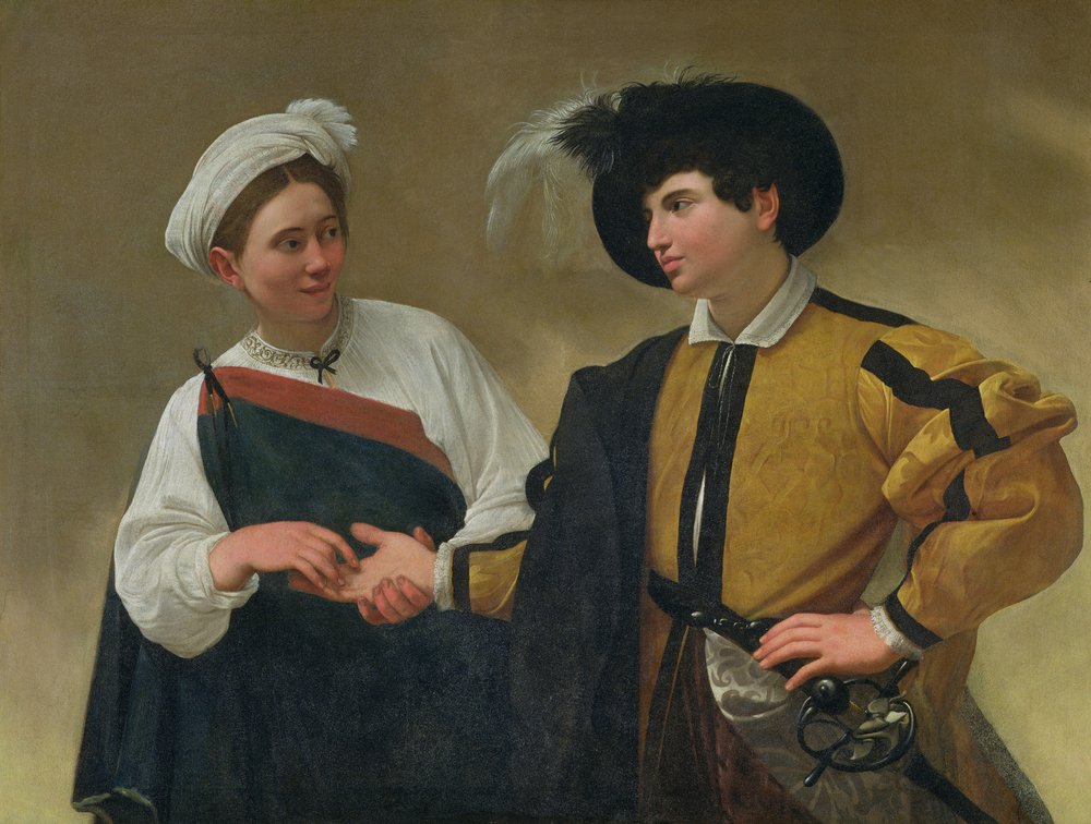 Spåmannen (La Buona Ventura), ca 1594 av Michelangelo Merisi Caravaggio