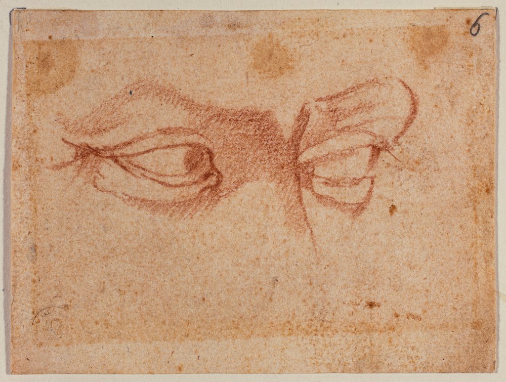Undersökning av ögon av Michelangelo (after) Buonarroti