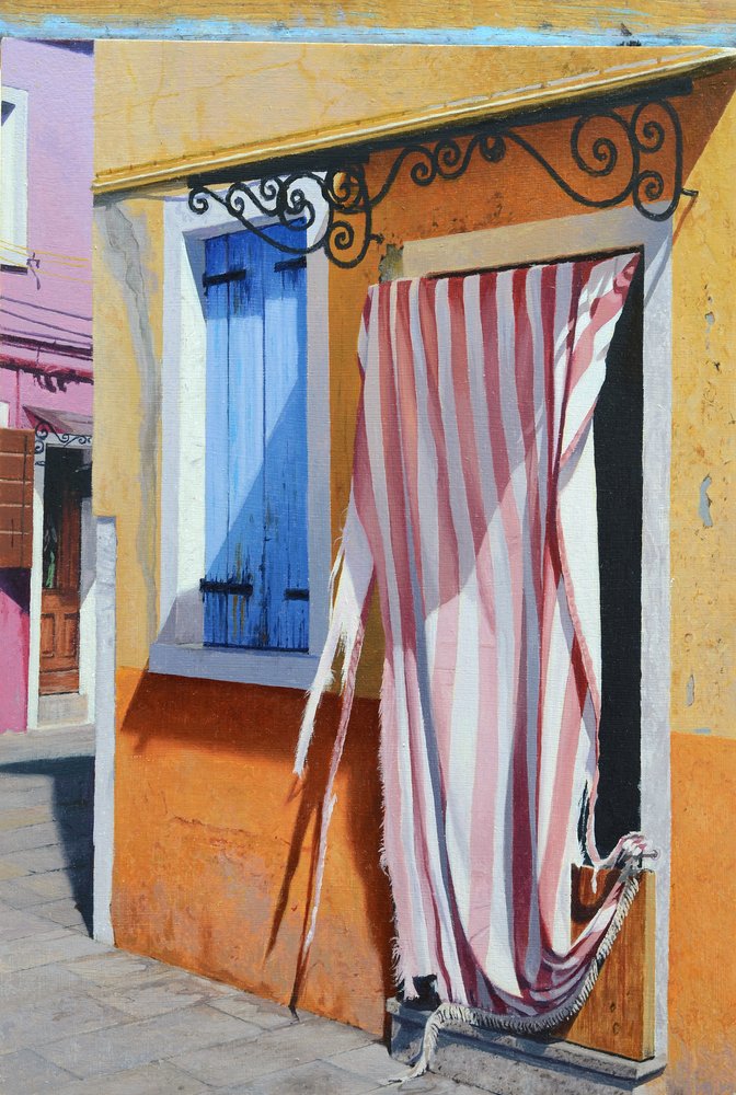 Colours of Burano (olja på pannå) av Mike Briscoe