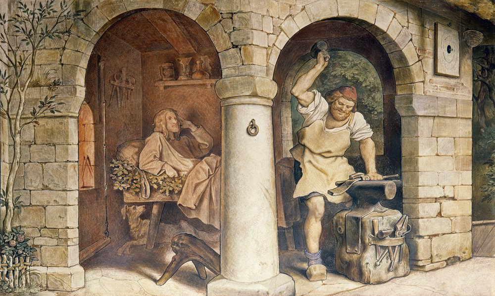 Smeden i Ruhla, ca 1854 (detalj) (se även 311146) av Moritz Ludwig von Schwind