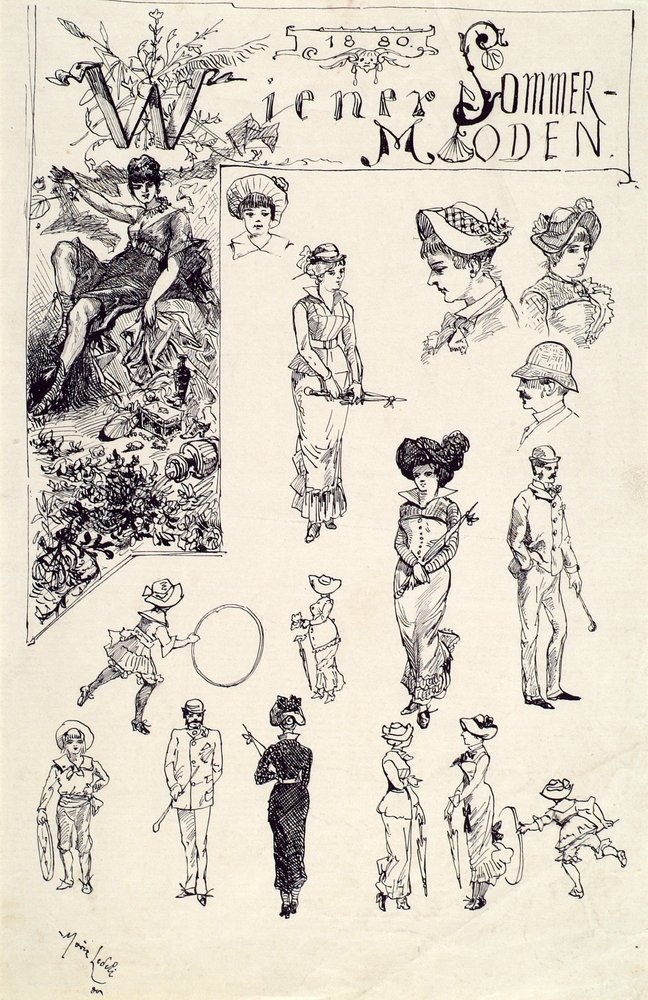 wienska typer 1880 (wienskt sommarmode) av Moritz Ledeli