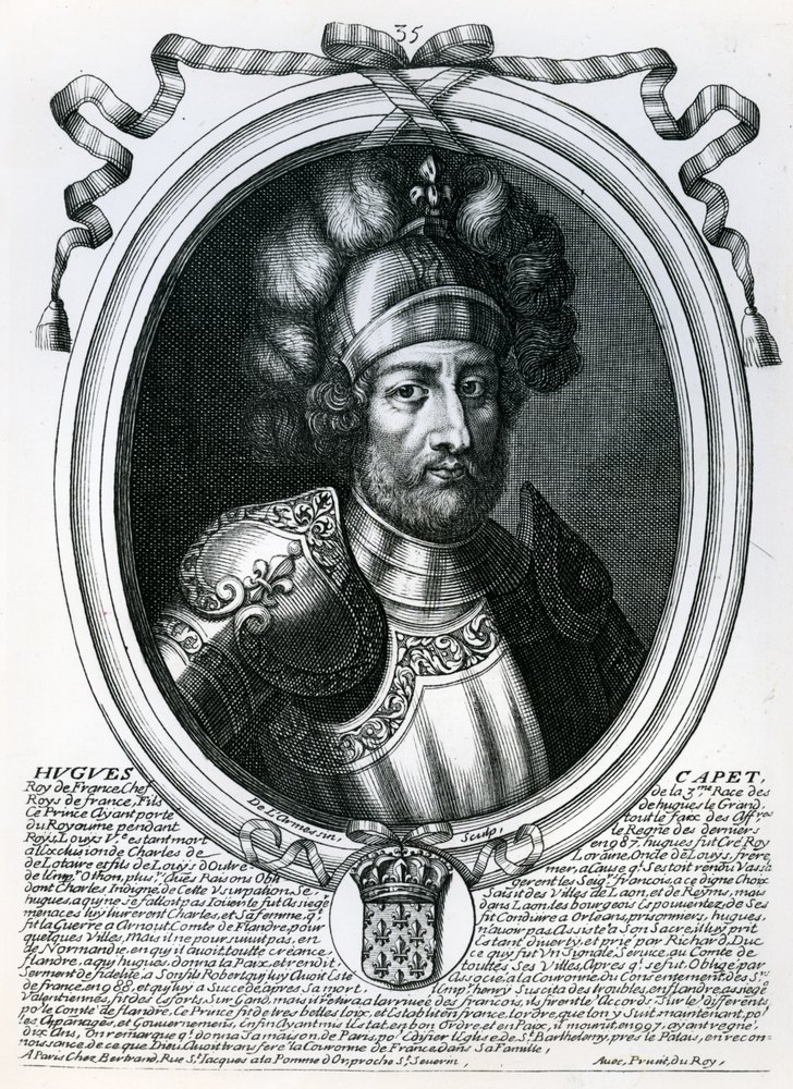 Hugues I Capet (941-96) Kung av Frankrike, från 'Les Augustes ...