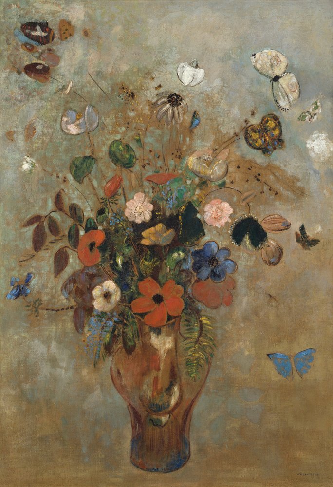 Stilleben med blommor, 1905. av Odilon Redon