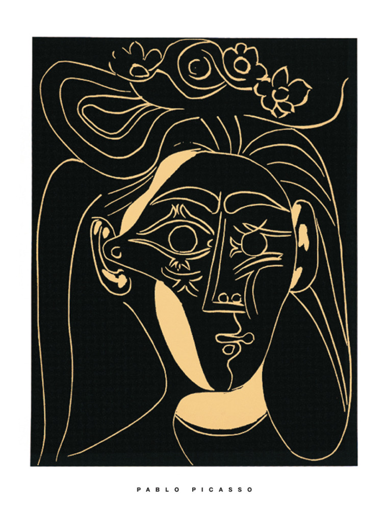 Kvinna med blommig hatt, 1962 av Pablo Picasso