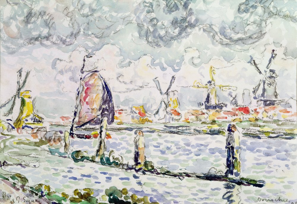 Overschie, 1906 (penna och toalett på papper) av Paul Signac